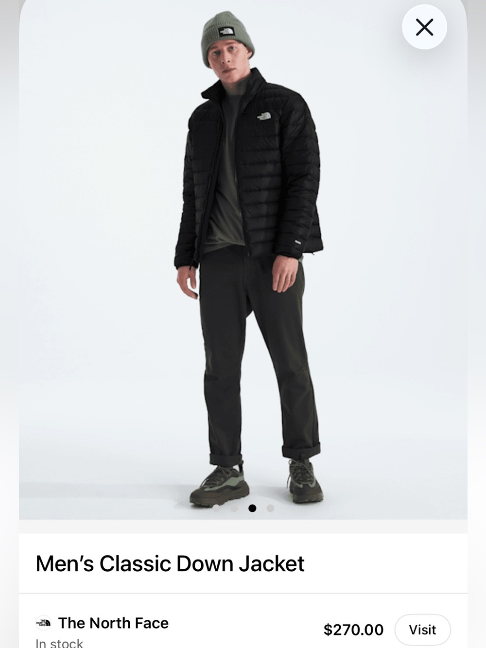 The North Face Men’s 700-Fill Down Puffer Jacket – Black – XL